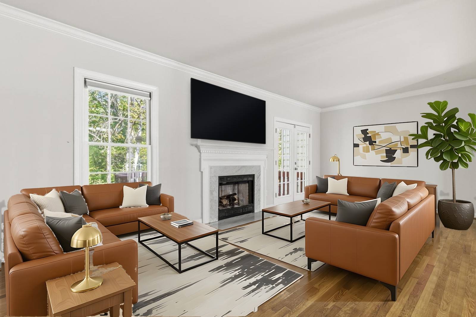 Living room in Woodbridge, VA, virtually staged