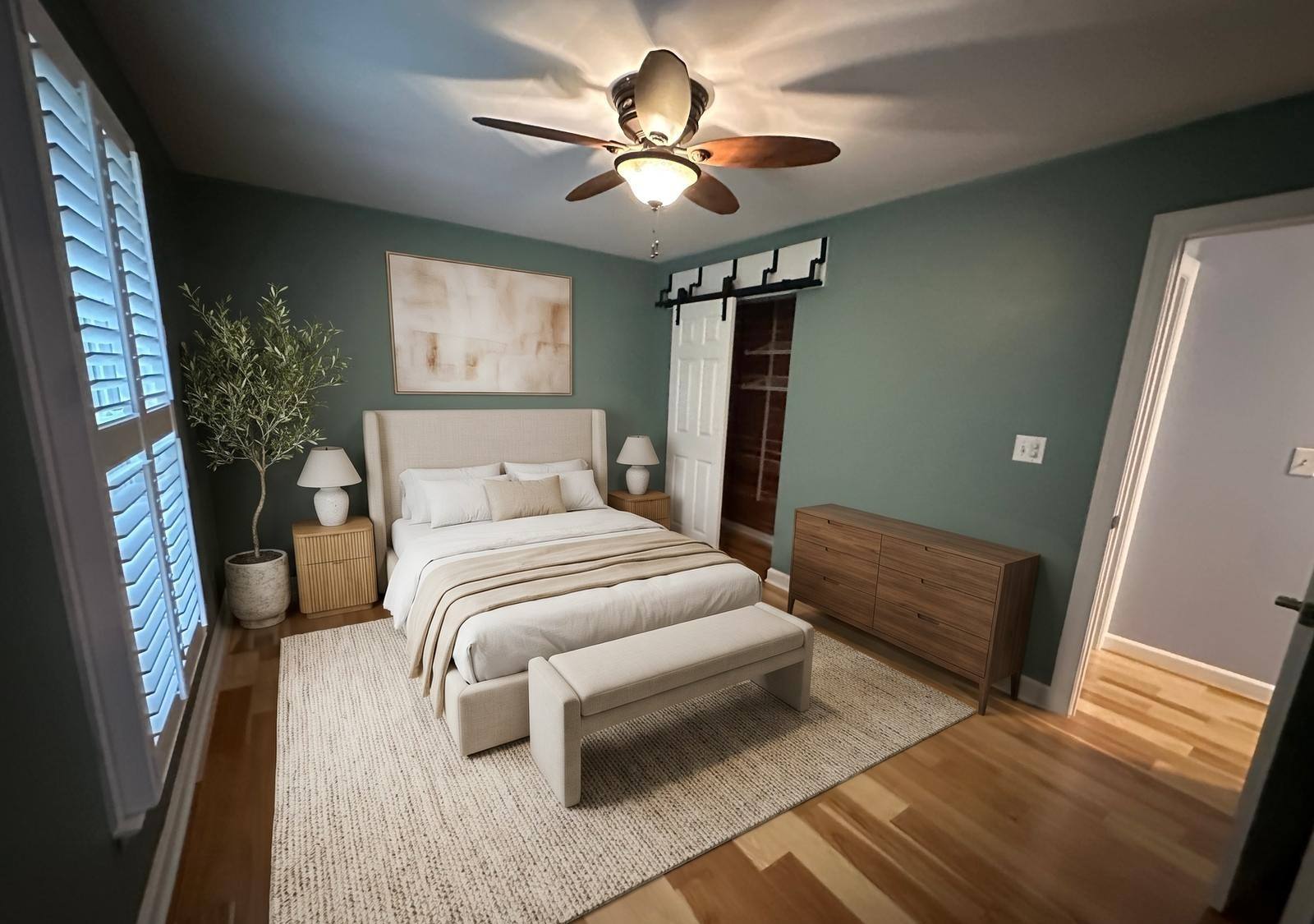 Primary bedroom in Stafford, VA, virtually staged